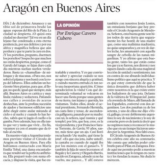 Aragón en Bs As por Enrique Cavero  Cubero